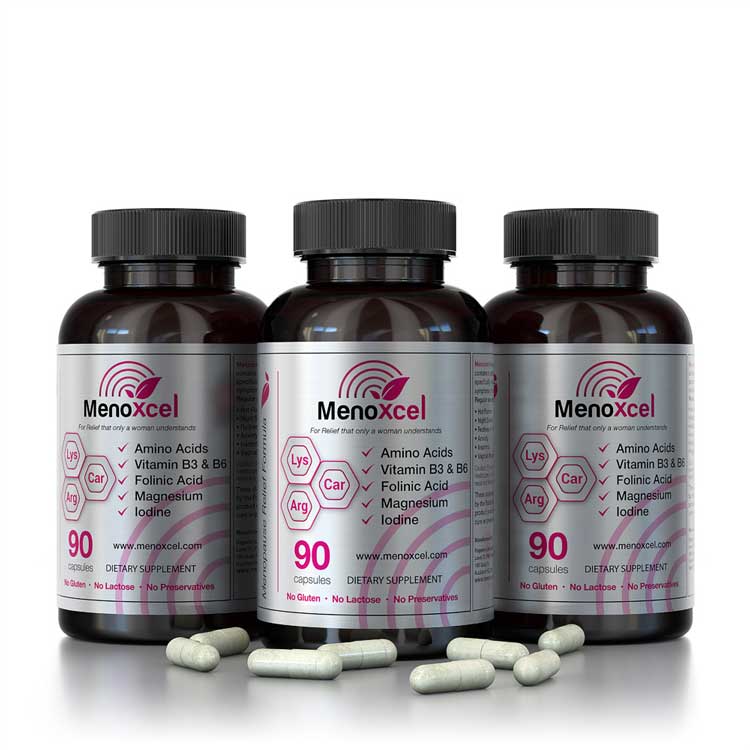 menoxcel - for menopause relief 3 bottle pack - 270 capsules